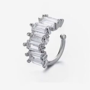 New Drop! Sterling Silver Thick Crystal Ear Cuff Earring Brand New